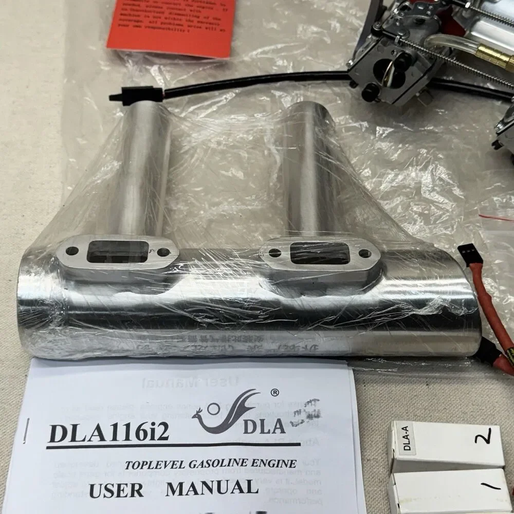 DLA116i2 116cc Inline Twin Gas RC Plane Engine W/muffler & Ignition - New